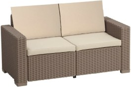 ALLIBERT CALIFORNIA SOFA DOUBLE RESIN CAPUCCINO ALLIBERT CALIFORNIA 2 ΘΕΣΙΟΣ ΚΑΝΑΠΕΣ ΑΠΟ ΡΗΤΙΝΗ ΣΕ ΧΡΩΜΑ ΚΑΠΟΥΤΣΙΝΟ